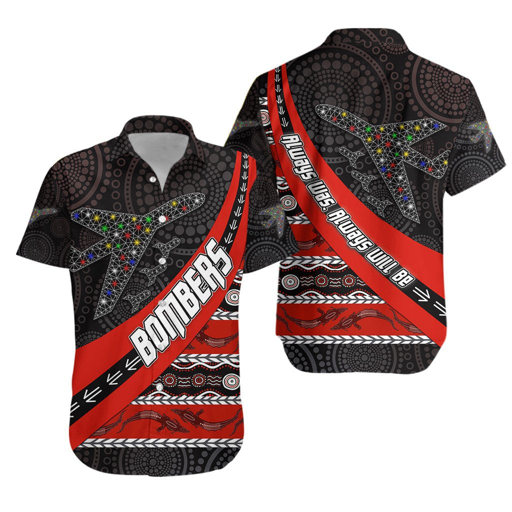 NAIDOC Essendon Hawaiian Shirt Aboriginal Bombers - Vibe Hoodie Shop