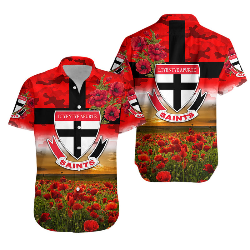 Ltyentye Apurte ANZAC Hawaiian Shirt Poppy Vibes - Saints - Vibe Hoodie Shop
