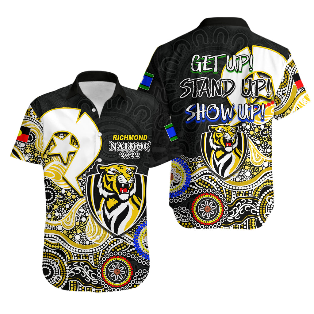 Tigers Australian Football Hawaiian Shirt NAIDOC 2022 Patterns - Vibe Hoodie Shop