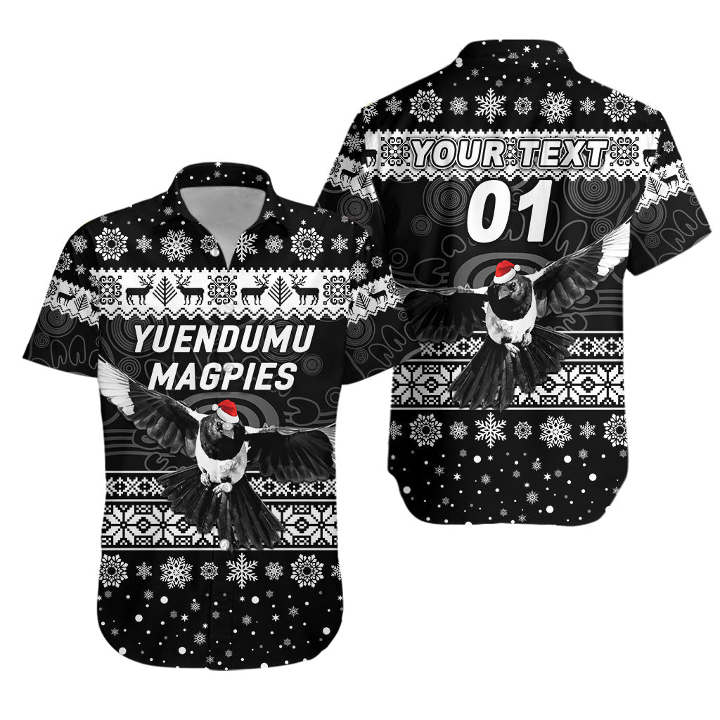 (Custom Personalised) Yuendumu Magpies Football Club Hawaiian Shirt Christmas Simple Style - Black - Vibe Hoodie Shop