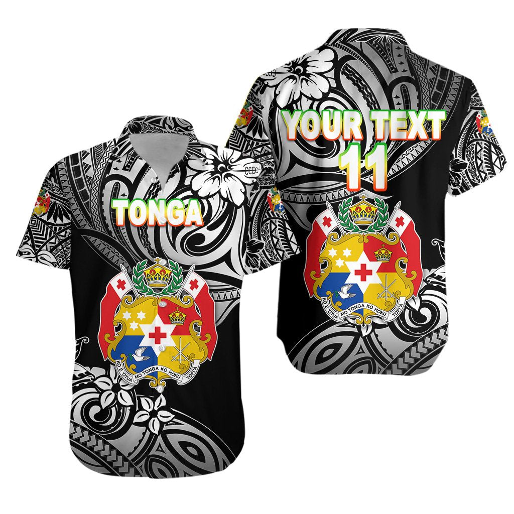 (Custom Personalised) Mate Ma'a Tonga Rugby Hawaiian Shirt Polynesian Unique Vibes, Custom Text and Number - Black - Vibe Hoodie Shop