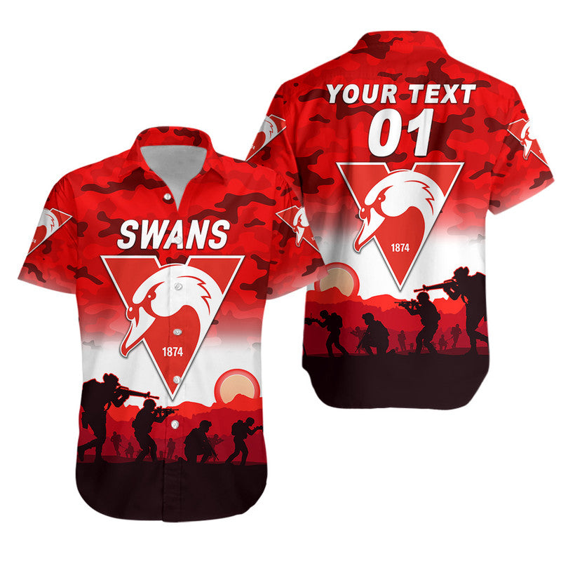 (Custom Personalised) Sydney Swans ANZAC Hawaiian Shirt Simple Style - Vibe Hoodie Shop