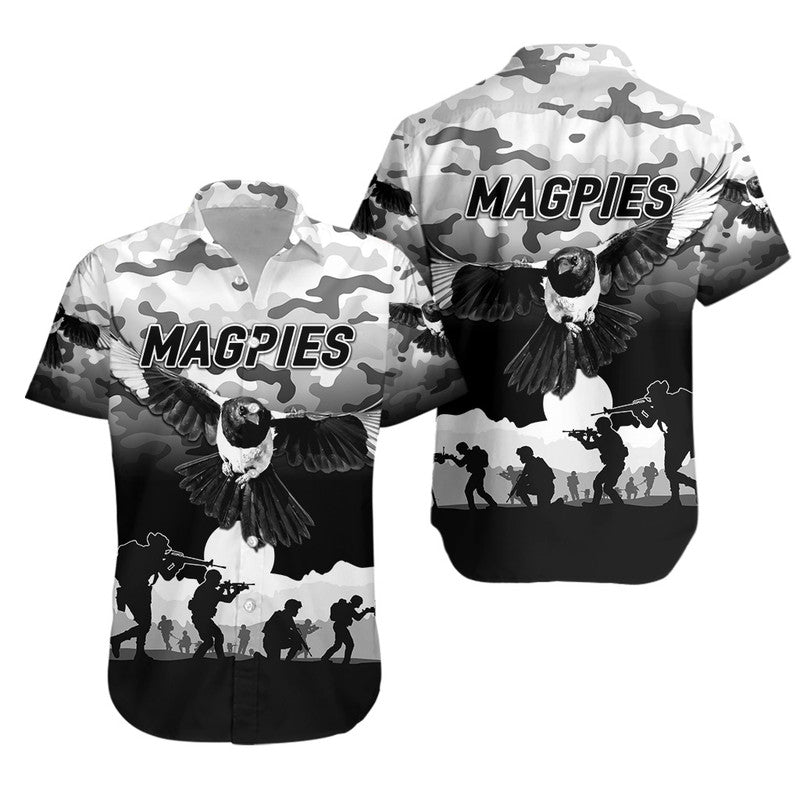 Collingwood Magpies ANZAC Hawaiian Shirt Simple Style - Vibe Hoodie Shop