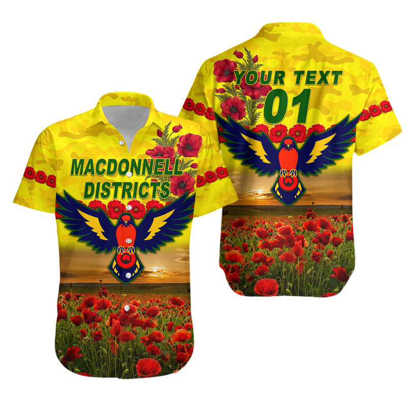 (Custom Personalised) MacDonnell Districts ANZAC Hawaiian Shirt Poppy Vibes - Vibe Hoodie Shop