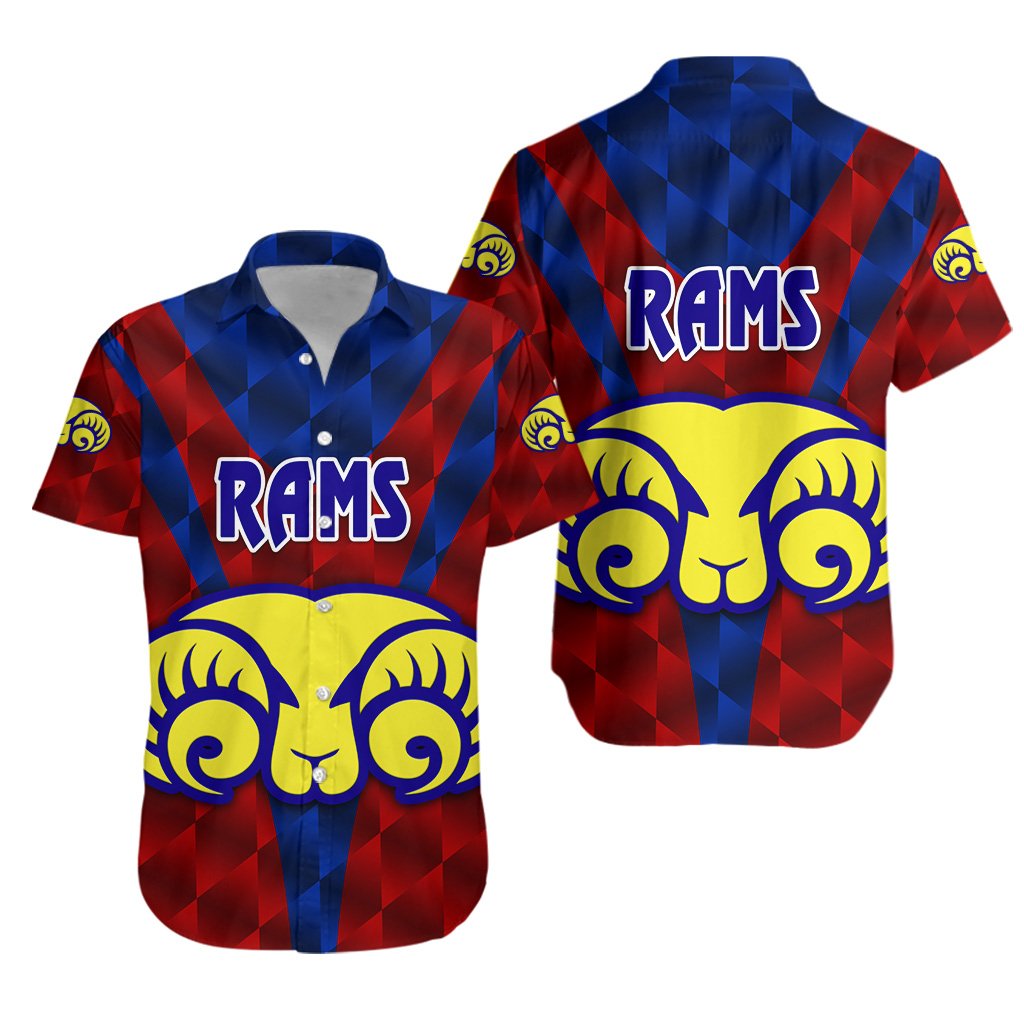 Adelaide Hawaiian Shirt Rams Merino Original - Red - Vibe Hoodie Shop