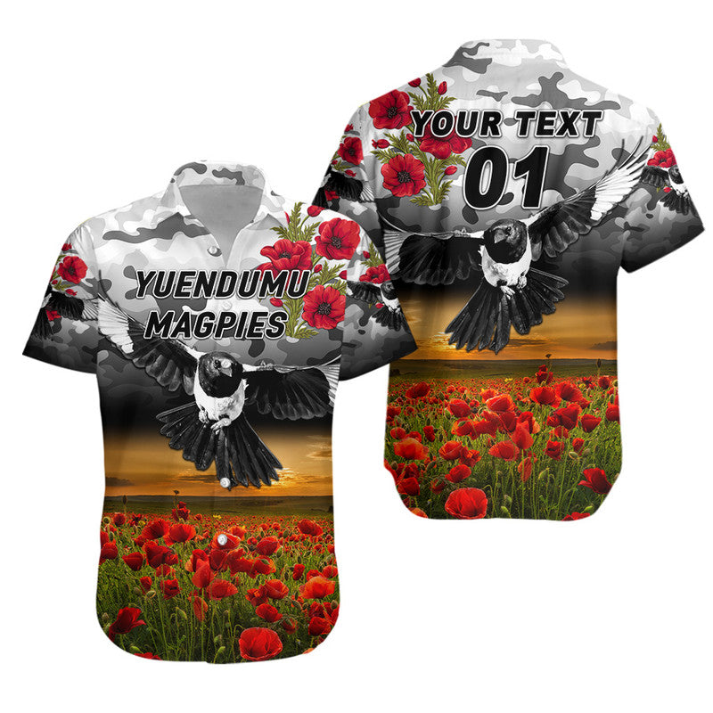 (Custom Personalised) Yuendumu Magpies Football Club ANZAC Hawaiian Shirt Poppy Vibes - Vibe Hoodie Shop
