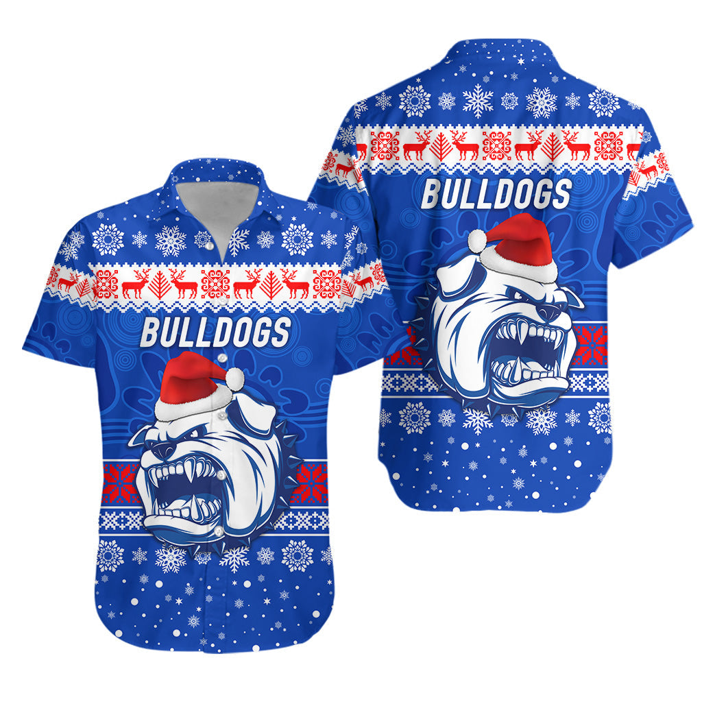 Western Bulldogs Hawaiian Shirt Christmas Simple Style - Vibe Hoodie Shop