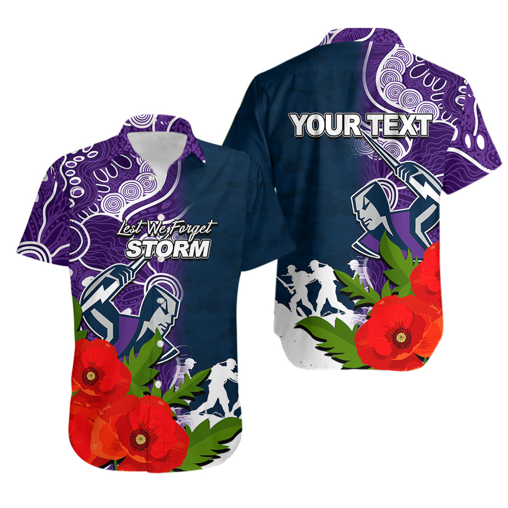 (Custom Personalised) Storm ANZAC Day Aboriginal Mix Army Patterns Hawaiian Shirt - Vibe Hoodie Shop