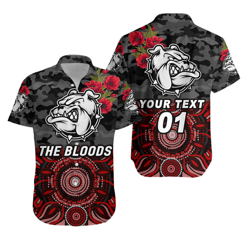 (Custom Personalised) West Football Club Alice Springs ANZAC Hawaiian Shirt The Bloods Indigenous Vibes - Black - Vibe Hoodie Shop