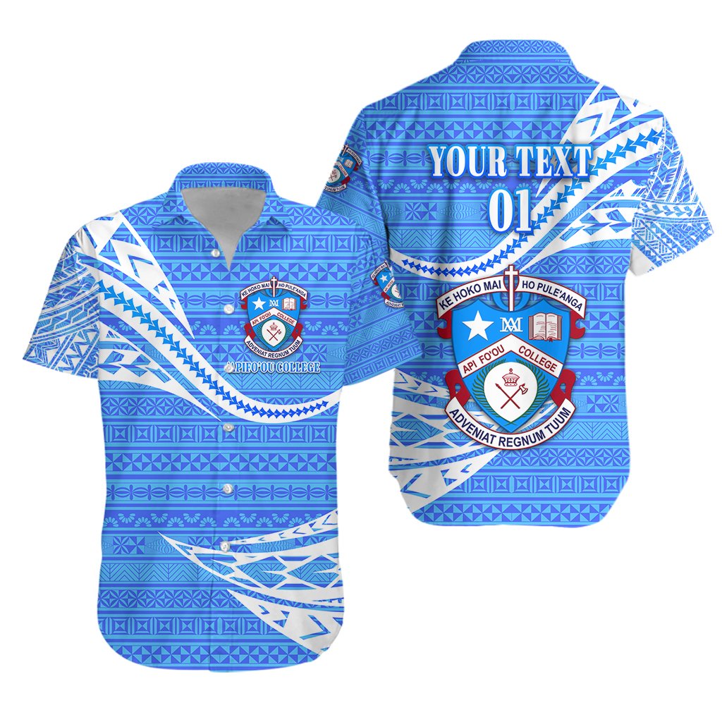 (Custom Personalised) Apifoou Tonga College Hawaiian Shirt Tonga Unique Version - Blue, Custom Text and Number - Vibe Hoodie Shop