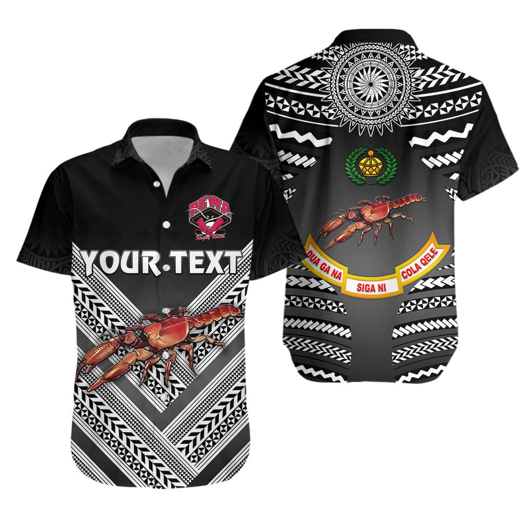 (Custom Personalised) Rewa Rugby Union Fiji Hawaiian Shirt Creative Style - Black NO.1 - Vibe Hoodie Shop