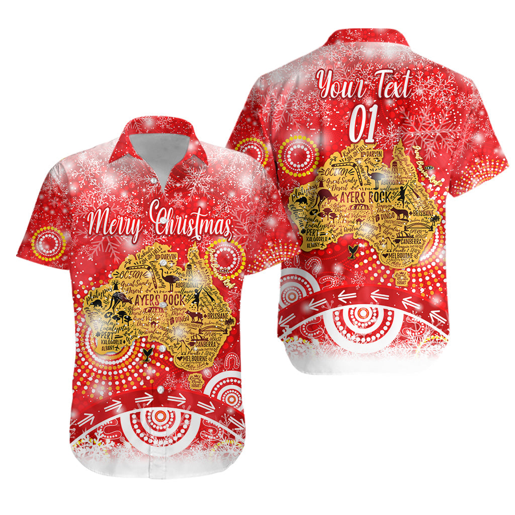 (Custom Personalised) Australia Map Christmas Hawaiian Shirt Original Style - Red - Vibe Hoodie Shop