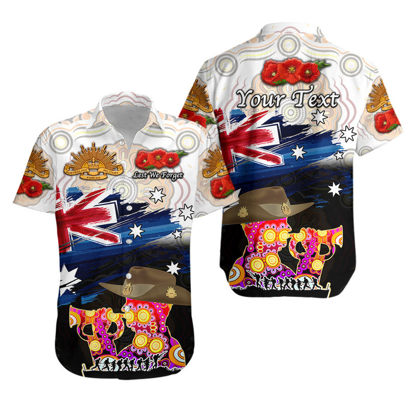 (Custom Personalised) Australia Aboriginal ANZAC Hawaiian Shirt Remembrance Vibes - White - Vibe Hoodie Shop