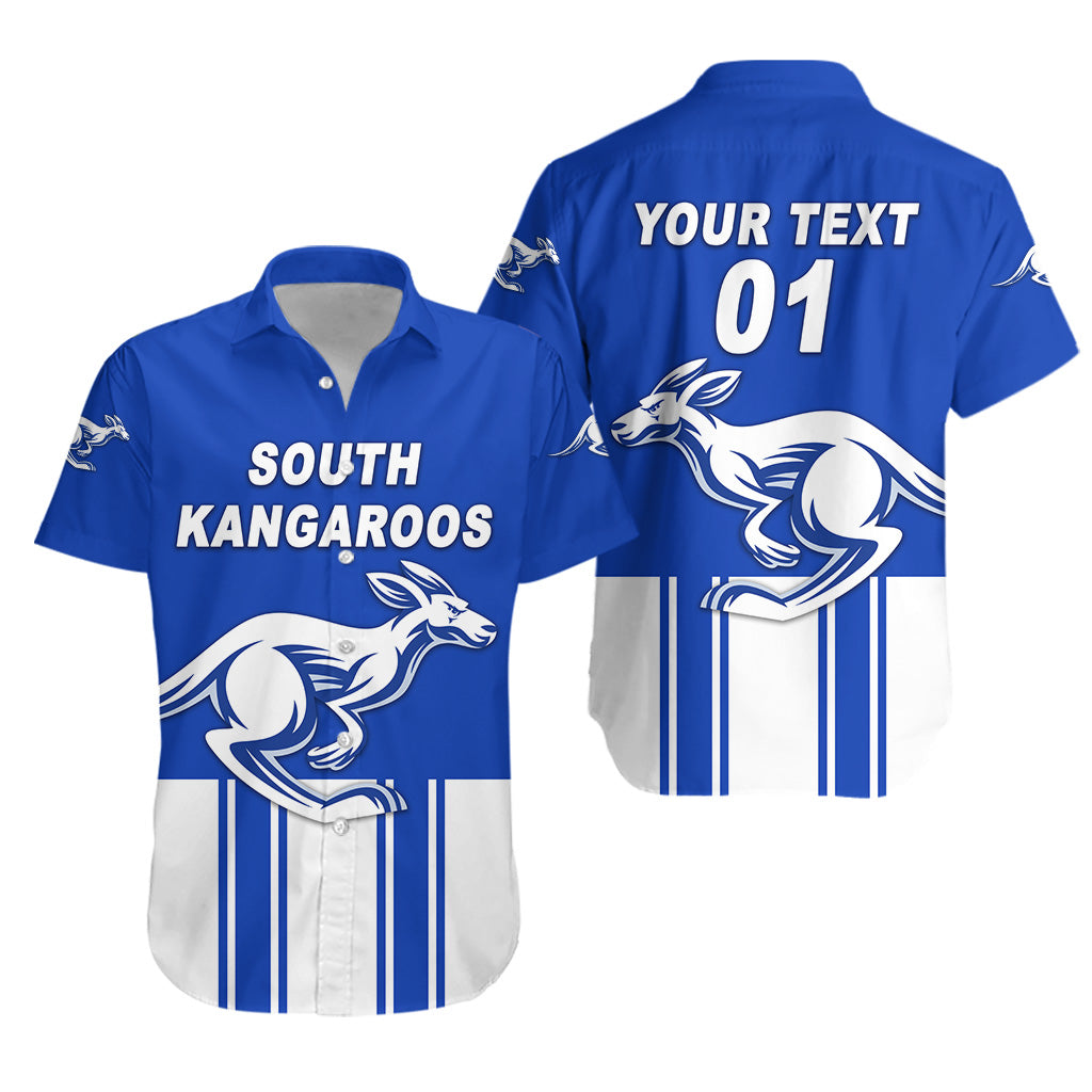 (Custom Personalised) South Alice Football Club Hawaiian Shirt South Kangaroos Original - Blue, Custom Text And Number - Vibe Hoodie Shop