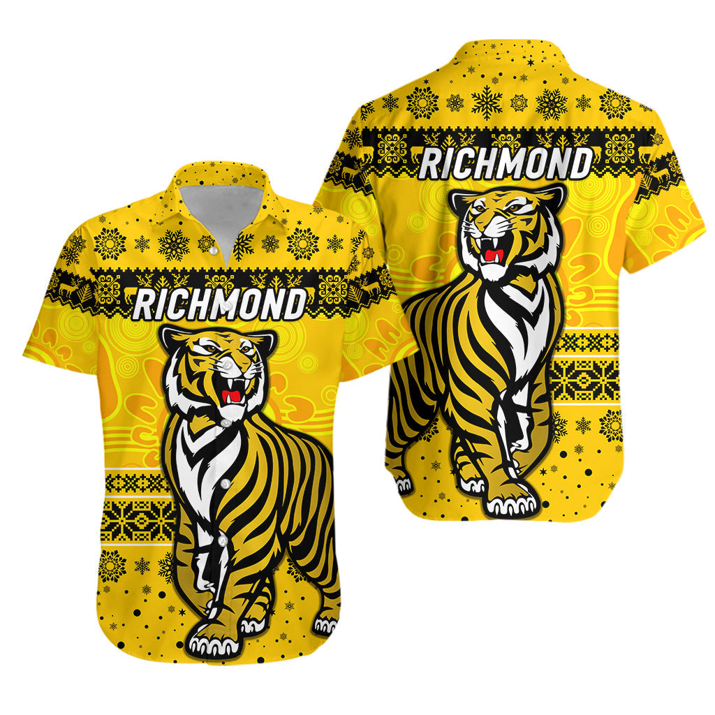 Richmond Tigers Hawaiian Shirt Christmas Simple Style - Yellow - Vibe Hoodie Shop