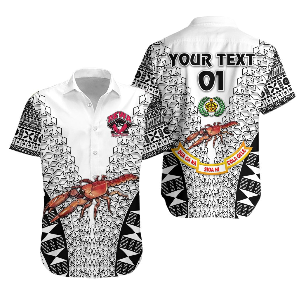 (Custom Personalised) Rewa Rugby Union Fiji Hawaiian Shirt Tapa Vibes - White, Custom Text And Number - Vibe Hoodie Shop