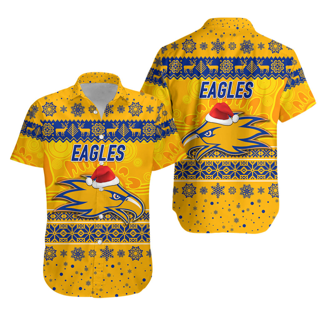 West Coast Eagles Hawaiian Shirt Christmas Simple Style - Gold - Vibe Hoodie Shop