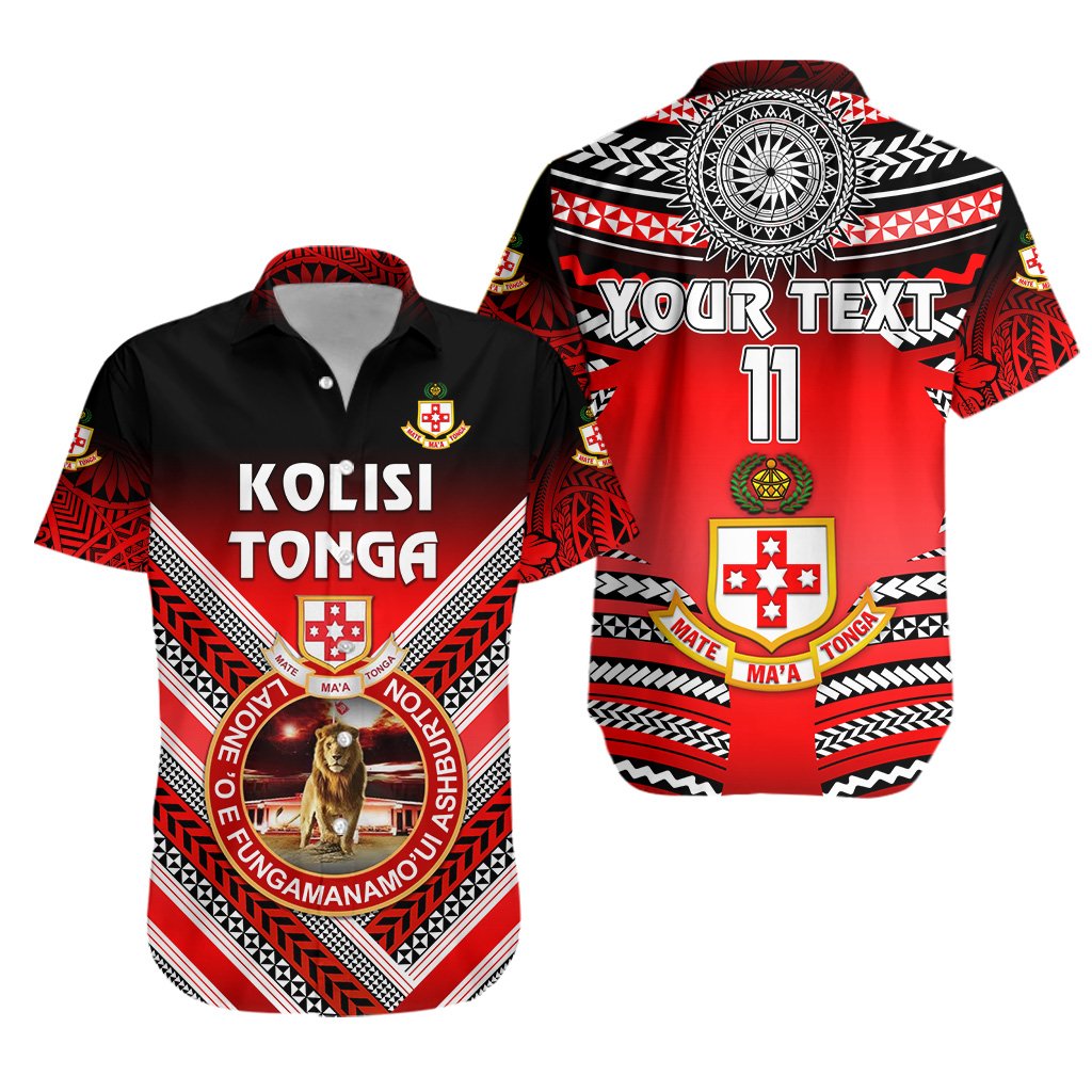 (Custom Personalised) Kolisi Tonga Hawaiian Shirt Mate Ma'a Tonga Creative Style, Custom Text and Number - Lion - Vibe Hoodie Shop