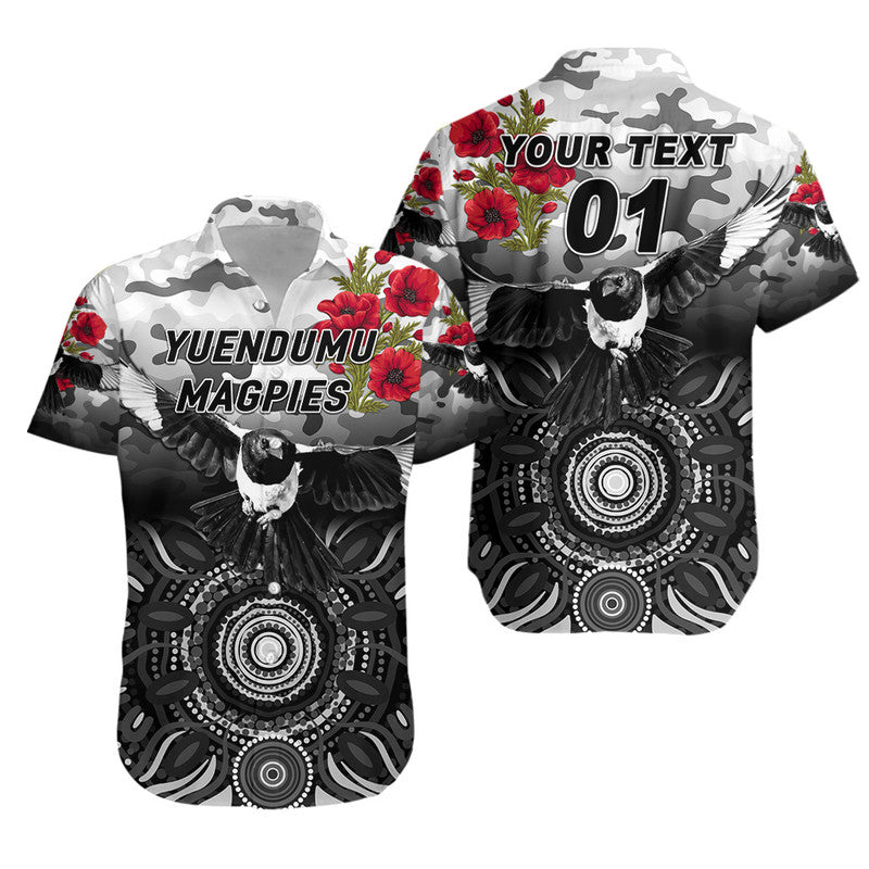 (Custom Personalised) Yuendumu Magpies Football Club ANZAC Hawaiian Shirt Indigenous Vibes - Vibe Hoodie Shop