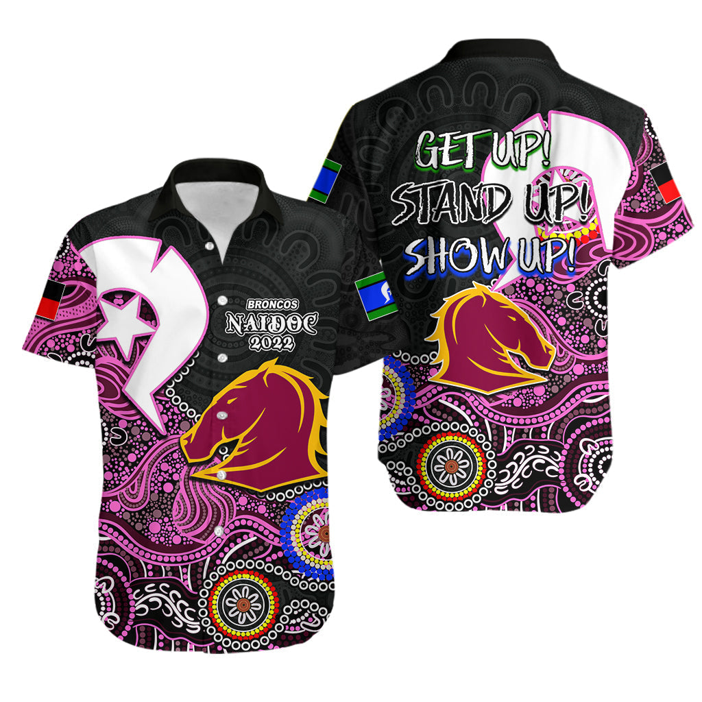 Broncos Rugby Hawaiian Shirt NAIDOC 2022 Patterns Pink Style - Vibe Hoodie Shop