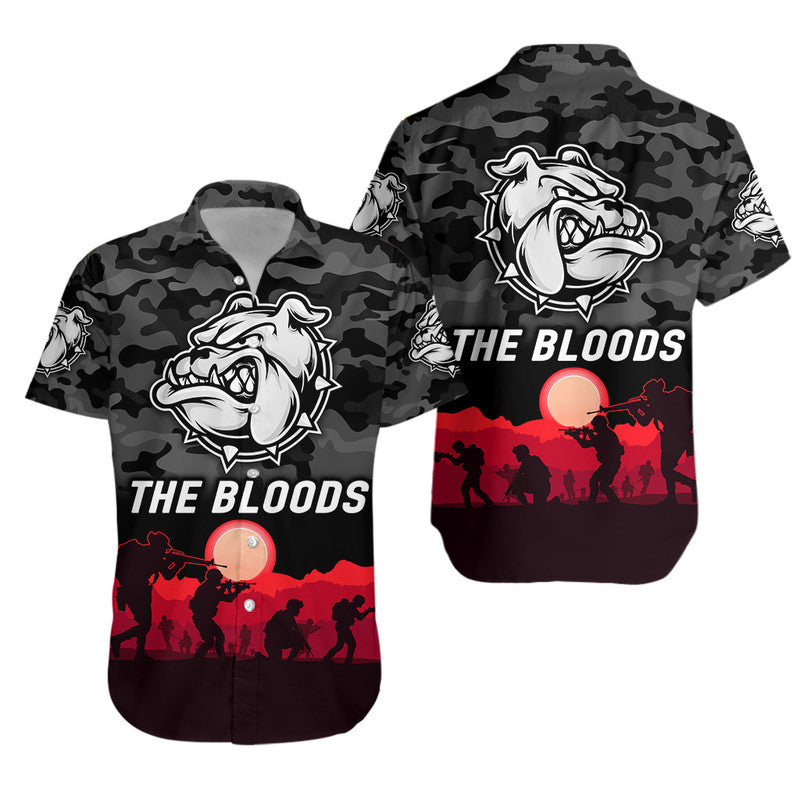West Football Club Alice Springs ANZAC Hawaiian Shirt The Bloods Simple Style - Black - Vibe Hoodie Shop