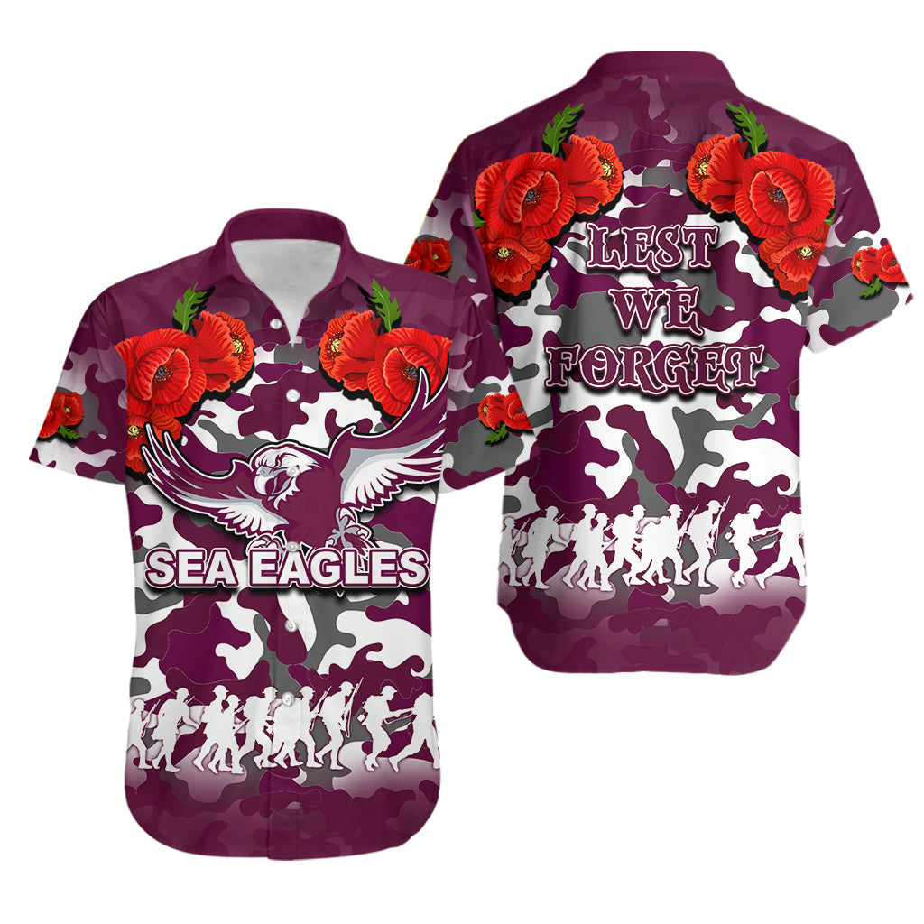 ANZAC Day Hawaiian Shirt Sea Eagles Army Style - Vibe Hoodie Shop