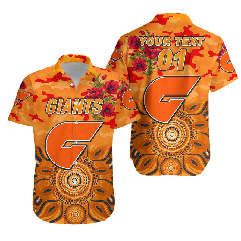 (Custom Personalised) Greater Western Sydney Giants ANZAC Hawaiian Shirt Indigenous Vibes - Vibe Hoodie Shop