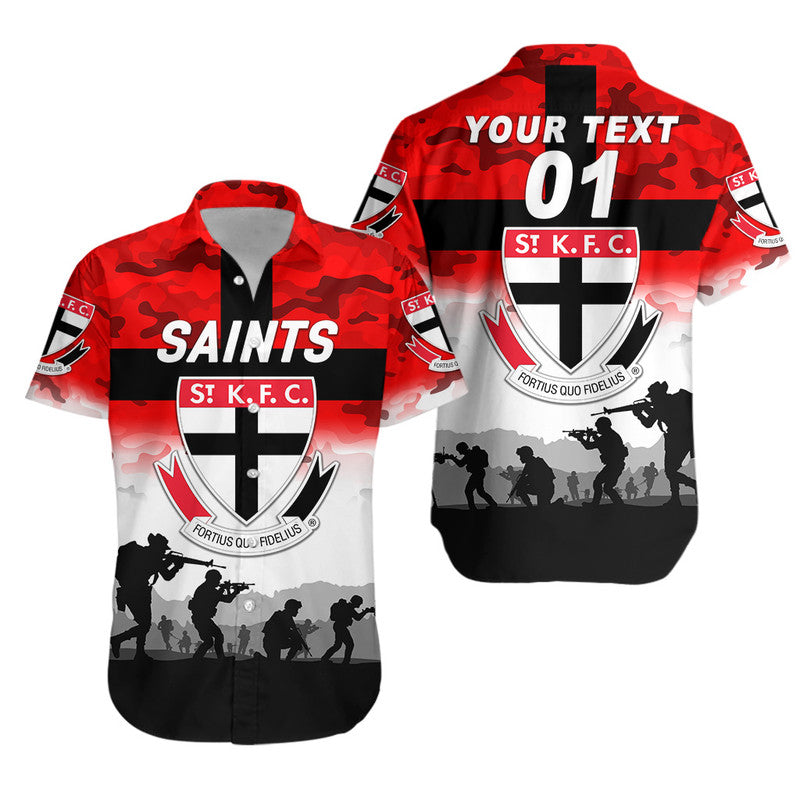 (Custom Personalised) St Kilda Saints ANZAC Hawaiian Shirt Simple Style - Vibe Hoodie Shop