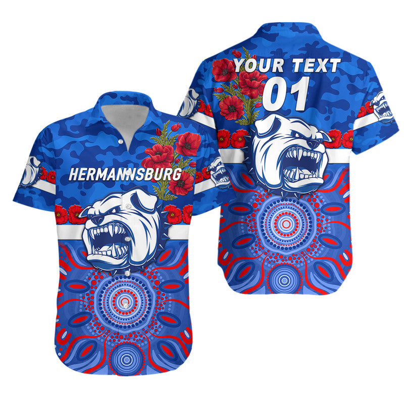 (Custom Personalised) Hermannsburg Western Aranda Bulldogs Football Club ANZAC Hawaiian Shirt Indigenous Vibes - Vibe Hoodie Shop