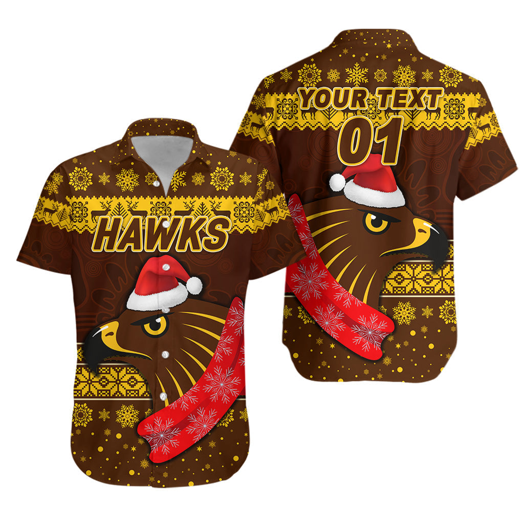 (Custom Personalised) Hawthorn Hawks Hawaiian Shirt Christmas Simple Style - Vibe Hoodie Shop