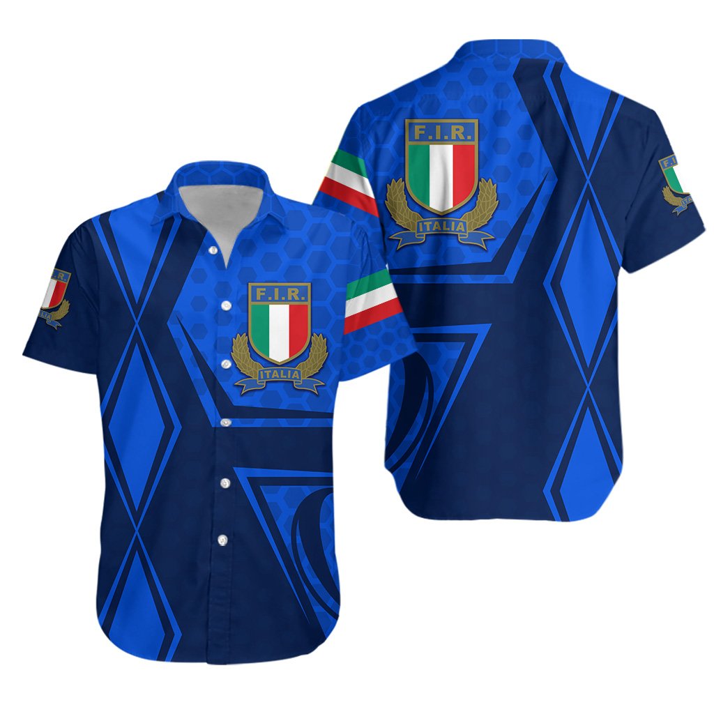 Italy Rugby Hawaiian Shirt Gli Azzurri Vibes - Vibe Hoodie Shop