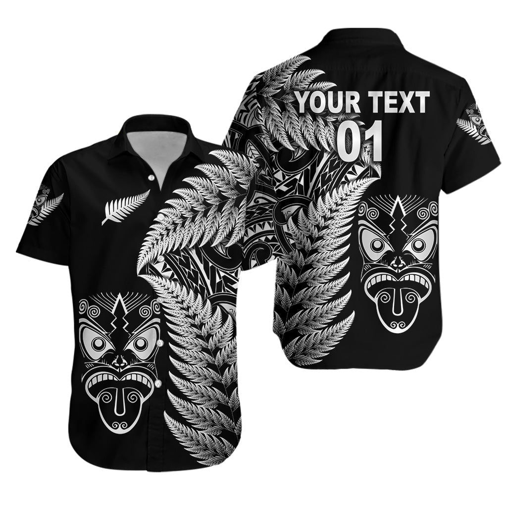 (Custom Personalised) New Zealand Haka Rugby Maori Hawaiian Shirt Silver Fern Vibes - Black - Vibe Hoodie Shop