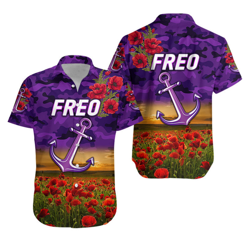 Fremantle Dockers ANZAC Hawaiian Shirt Freo Poppy Vibes - Vibe Hoodie Shop