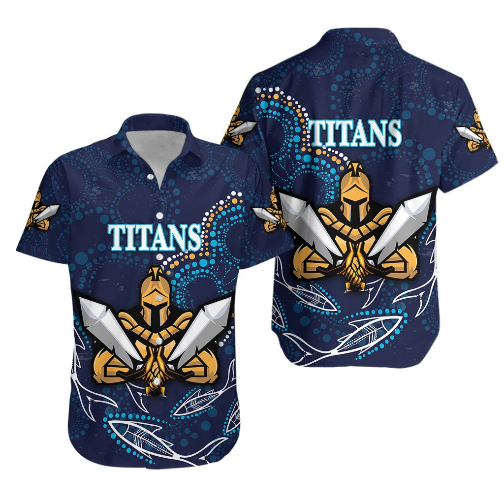 Gold Coast Hawaiian Shirt Titans Gladiator Indigenous - Vibe Hoodie Shop