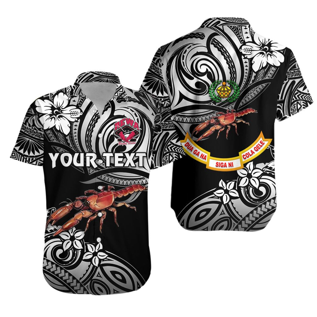 (Custom Personalised) Rewa Rugby Union Fiji Hawaiian Shirt Unique Vibes - Black - Vibe Hoodie Shop