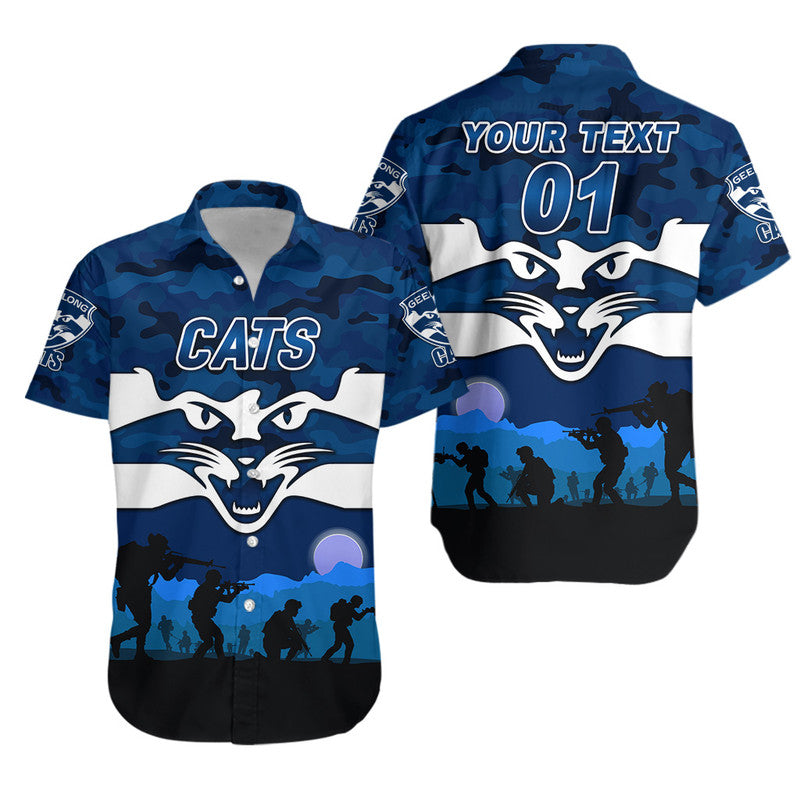 (Custom Personalised) Geelong Cats ANZAC Hawaiian Shirt Simple Style - Vibe Hoodie Shop