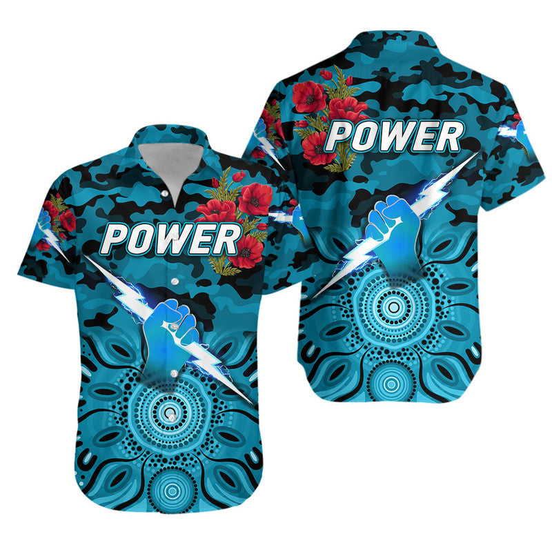 Port Adelaide Power ANZAC Hawaiian Shirt Indigenous Vibes - Vibe Hoodie Shop