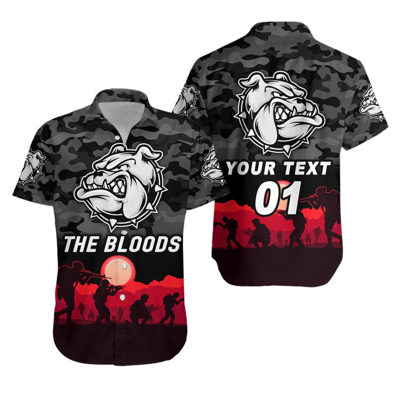 (Custom Personalised) West Football Club Alice Springs ANZAC Hawaiian Shirt The Bloods Simple Style - Black - Vibe Hoodie Shop