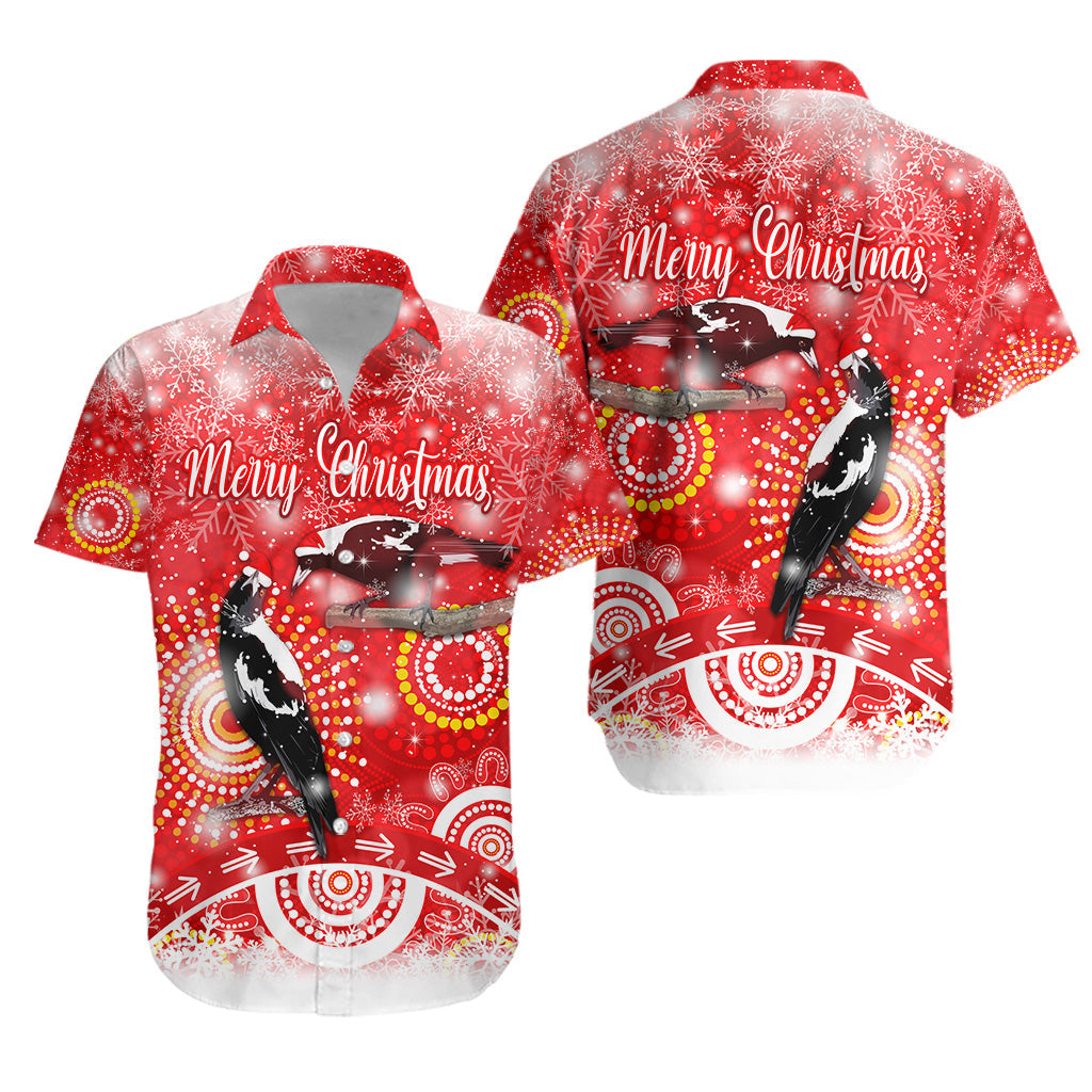 Australian Magpies Christmas Hawaiian Shirt Original Style - Red - Vibe Hoodie Shop
