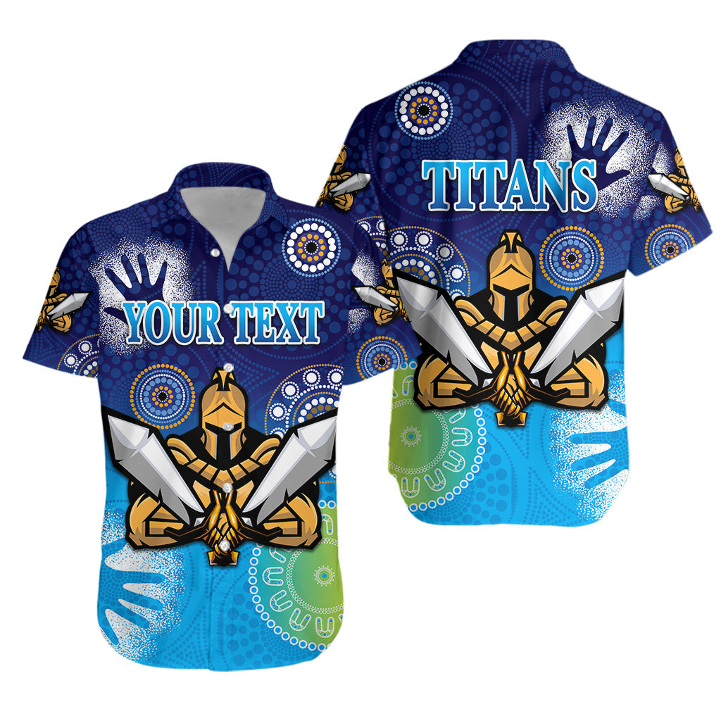 (Custom Personalised) Gold Coast Titans Hawaiian Shirt 2021 Simple Indigenous - Vibe Hoodie Shop