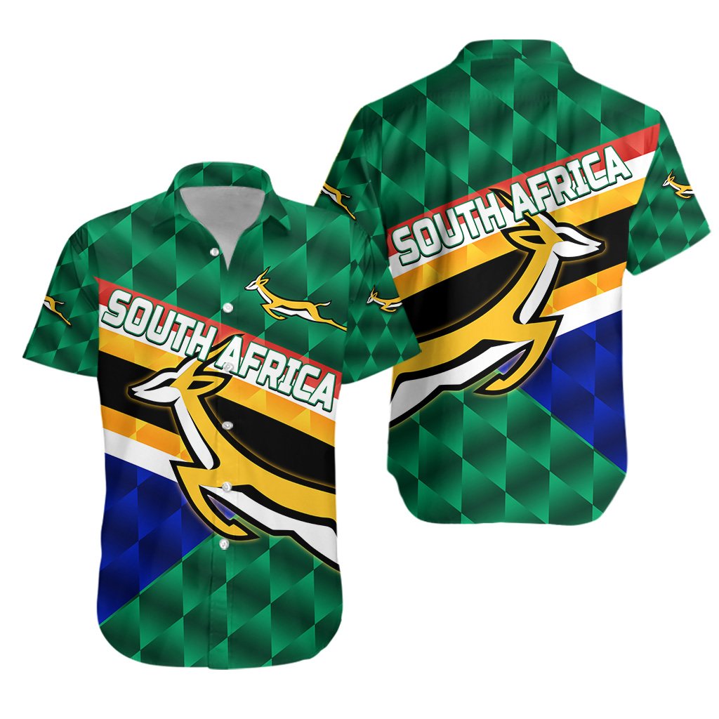 South Africa Hawaiian Shirt Springboks Rugby Sporty Style - Vibe Hoodie Shop