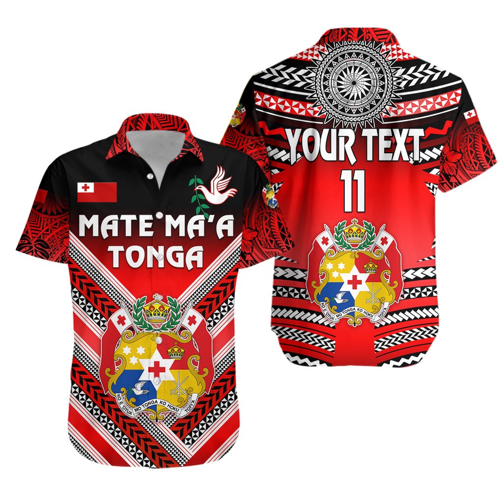 (Custom Personalised) Mate Ma'a Tonga Rugby Hawaiian Shirt Polynesian Creative Style, Custom Text and Number - Vibe Hoodie Shop