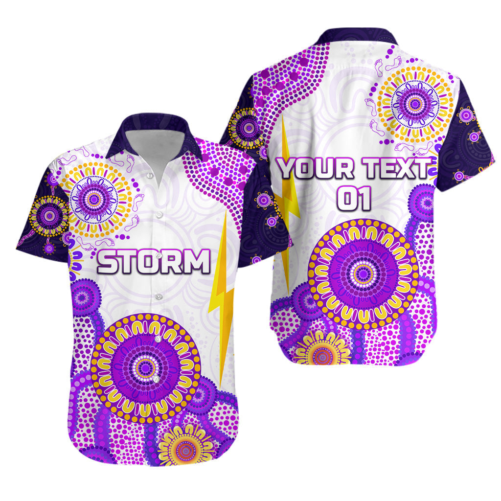 (Custom Personalised) Melbourne Storm Hawaiian Shirt 2021 Indigenous - Latest Style, Custom Text And Number - Vibe Hoodie Shop