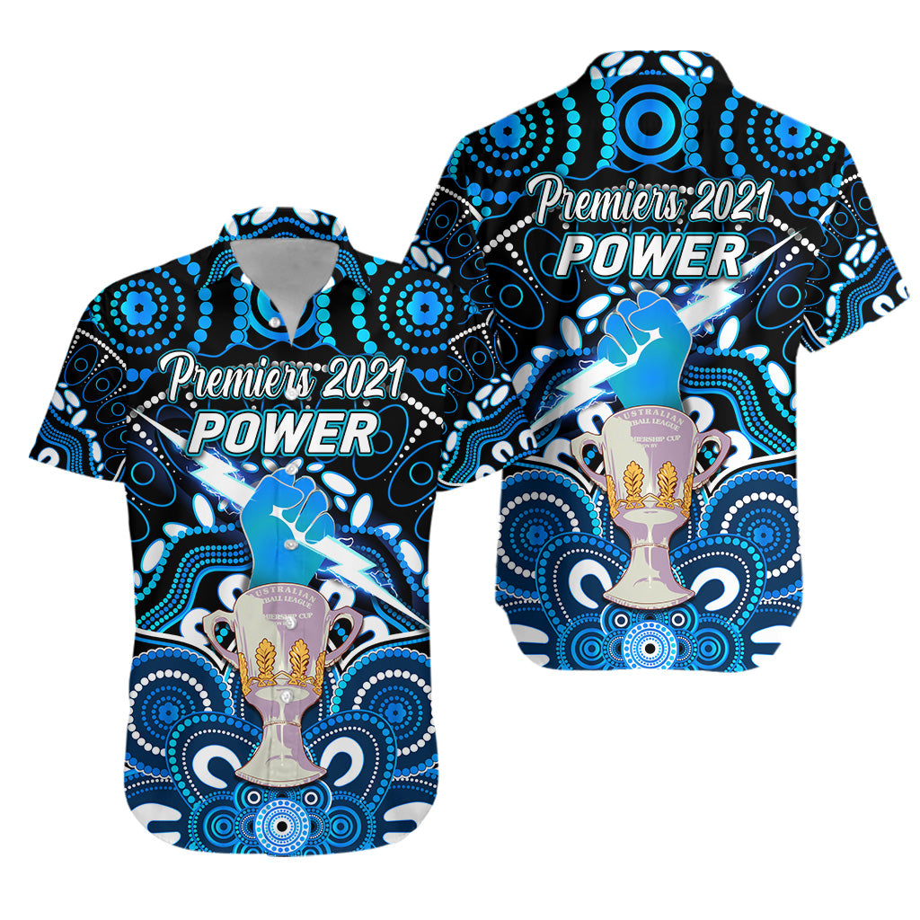 Port Adelaide Power Indigenous Hawaiian Shirt Football 2021 Premiers - Trophy - Vibe Hoodie Shop