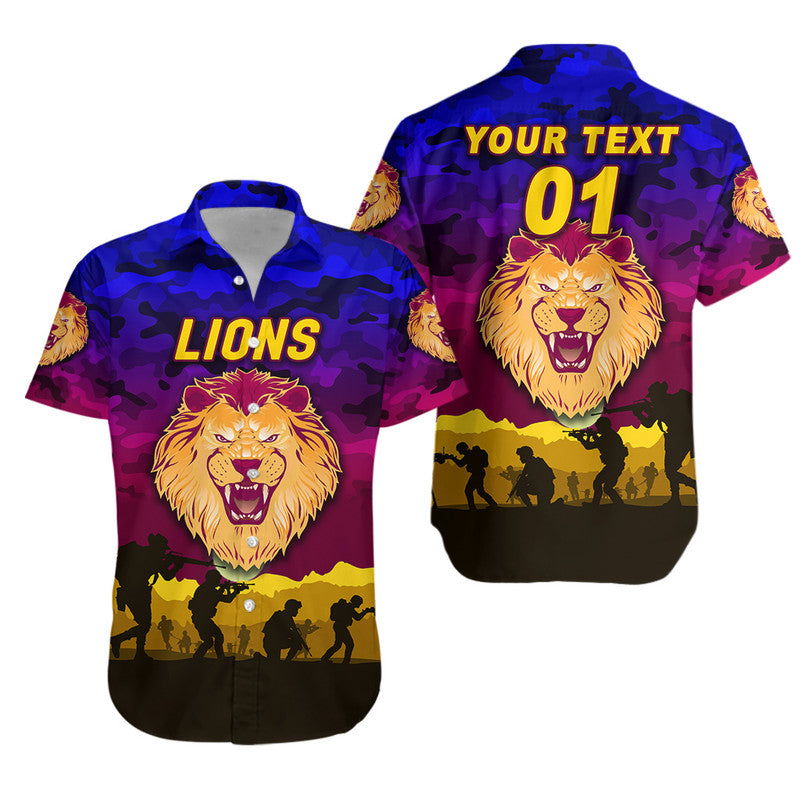 (Custom Personalised) Brisbane Lions ANZAC Hawaiian Shirt Simple Style - Vibe Hoodie Shop