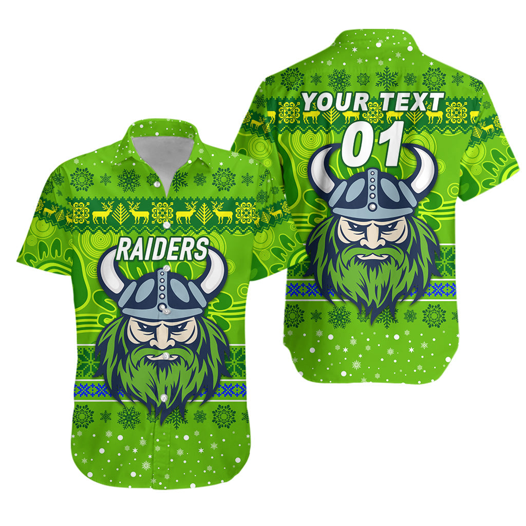 (Custom Personalised) Canberra Raiders Hawaiian Shirt Christmas Simple Style - Green - Vibe Hoodie Shop