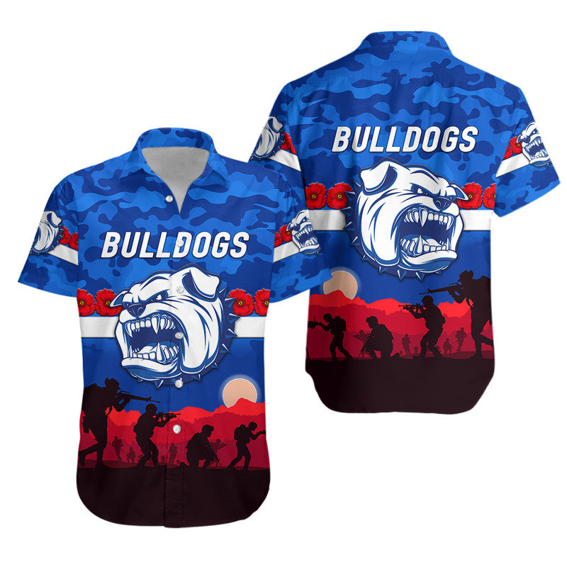Western Bulldogs ANZAC Hawaiian Shirt Simple Style - Vibe Hoodie Shop