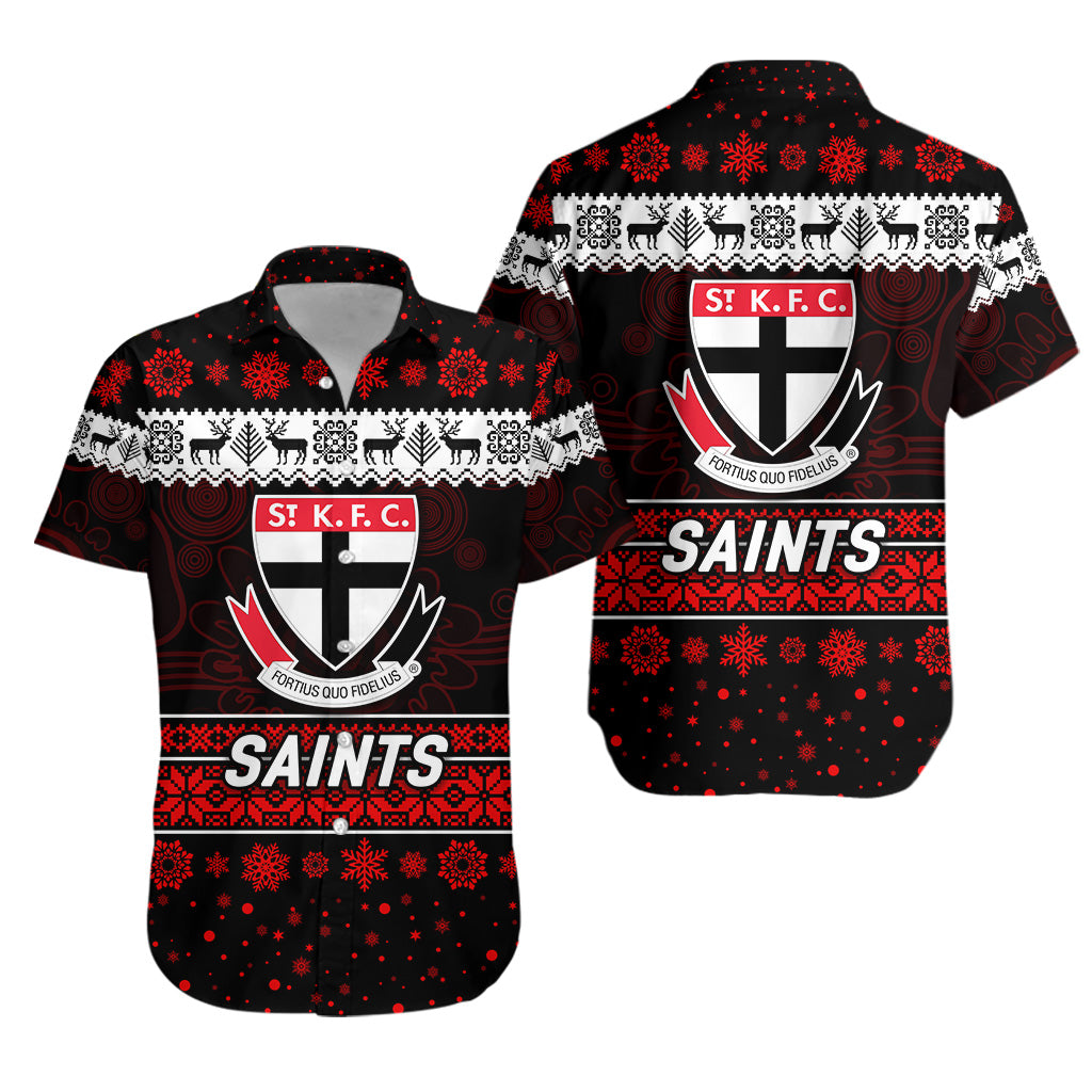 St Kilda Saints Hawaiian Shirt Christmas Simple Style - Vibe Hoodie Shop