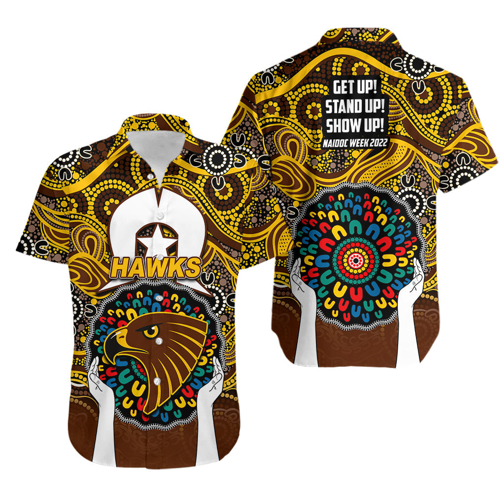 Hawks Australian Football Hawaiian Shirt NAIDOC Week 2022 - Vibe Hoodie Shop