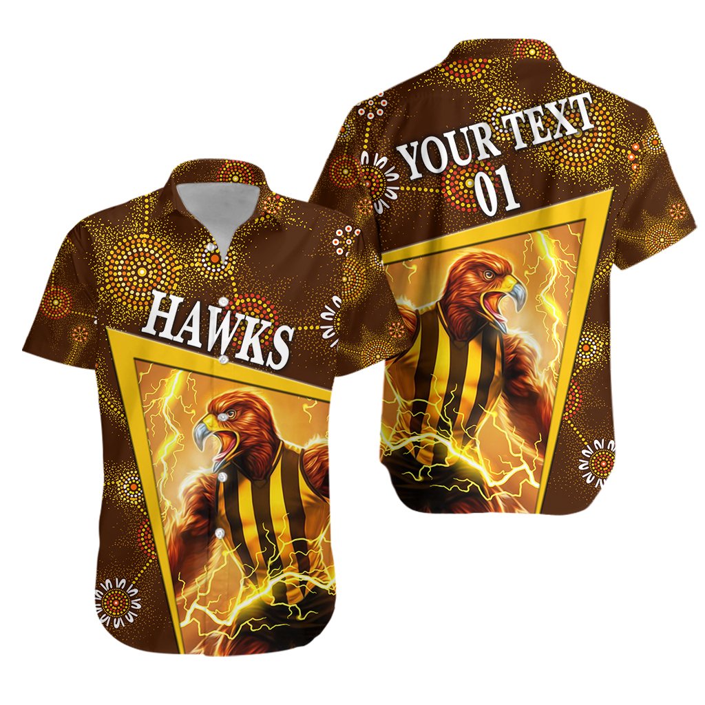 (Custom Personalised) Hawthorn Hawaiian Shirt Hawks Indigenous Limited Edition NO.1, Custom Text And Number - Vibe Hoodie Shop